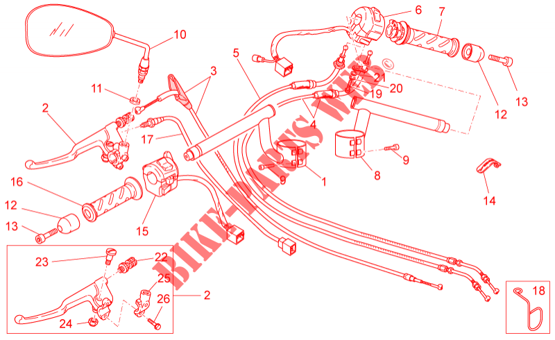 Handlebar   Controls para MOTO GUZZI V7 Racer 2013